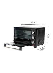Domea 25L Electric Toaster Oven, 1600W, KO123, Black
