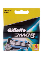 Gillette Mach3 Turbo Refills Razor Blade, 4 Pieces, Multicolour