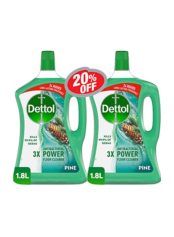 

Dettol Pine Antibacterial Power Floor Cleaner, 2 x 1.8 Litres