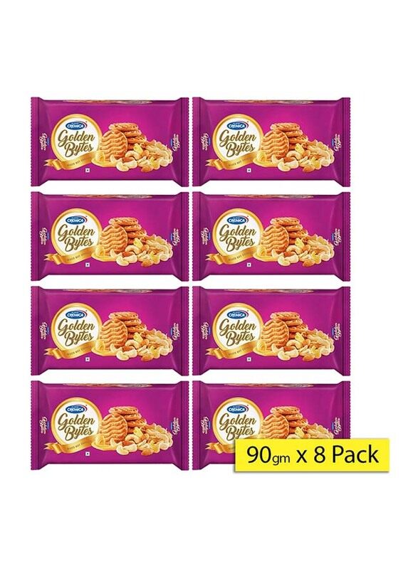 

Cremica Golden Bytes Cashew Cookies, 8 x 90g