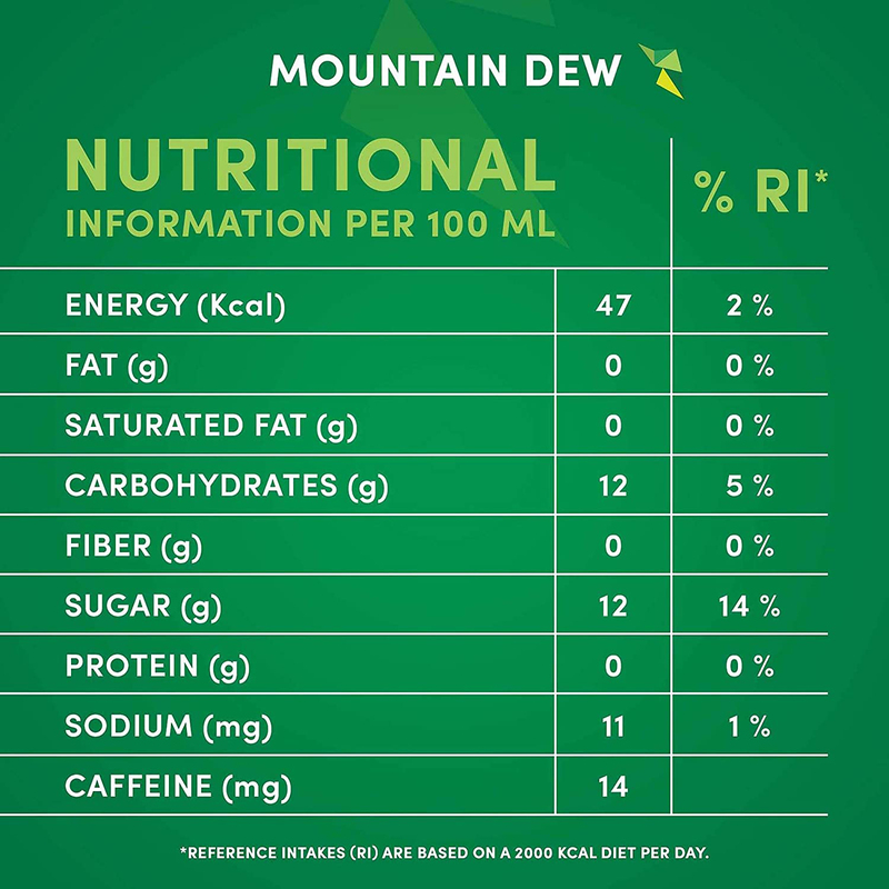 Mountain Dew Soft Drink Can, 24 x 330ml