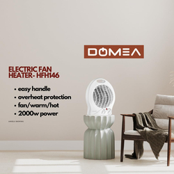 Domea Electric Fan Heater with 2 Heat Settings & Cool Function, 2000W, HFH146, White