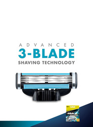 Gillette Mach3 Turbo Refills Razor Blade, 4 Pieces, Multicolour