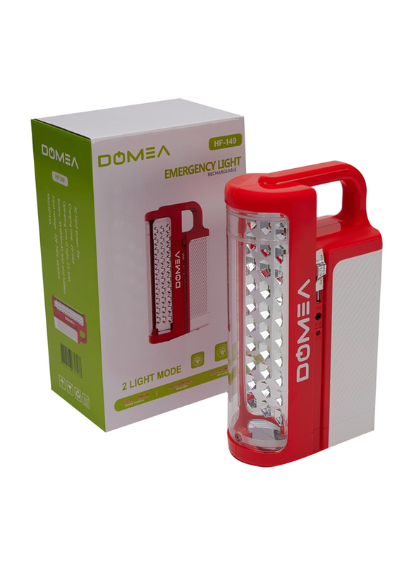 Domea Rechargeable LED Emergency Lights with 2 Light Mode, HF-149, Red