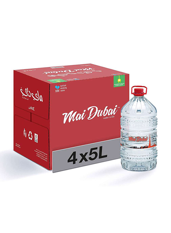 Mai Dubai Drinking Water, 4 PET Bottles x 5 Litres