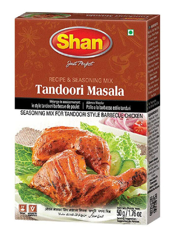 

Shan Tandoori Masala 2 x 50g + Chicken Tikka Masala 50g