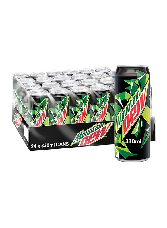 Mountain Dew Soft Drink Can, 24 x 330ml