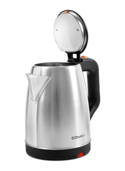Domea 1.8L Stainless Steel Kettle, 360° Cordless Electric Jug with Detachable Power Base, 1500W, KW224S, Silver/Black