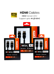 Mowsil 15-Meter 4K 2.0V HDMI Cable, High-Speed HDMI Male to HDMI for HDMI Devices, Black