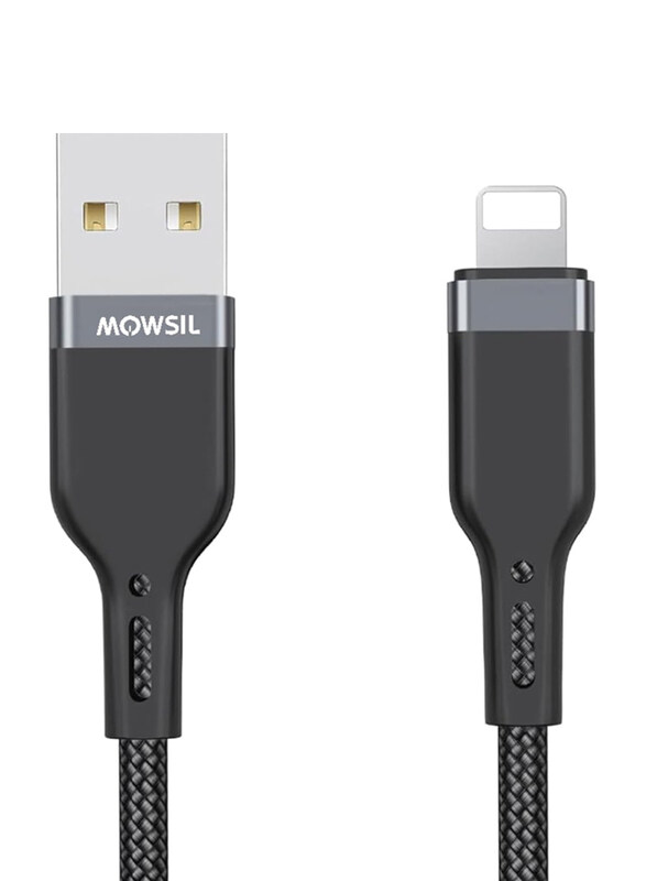 

Mowsil 2-Meter Braided Lightning Cable, USB Type-A to Lightning for iPhone/iPad/AirPods, Black