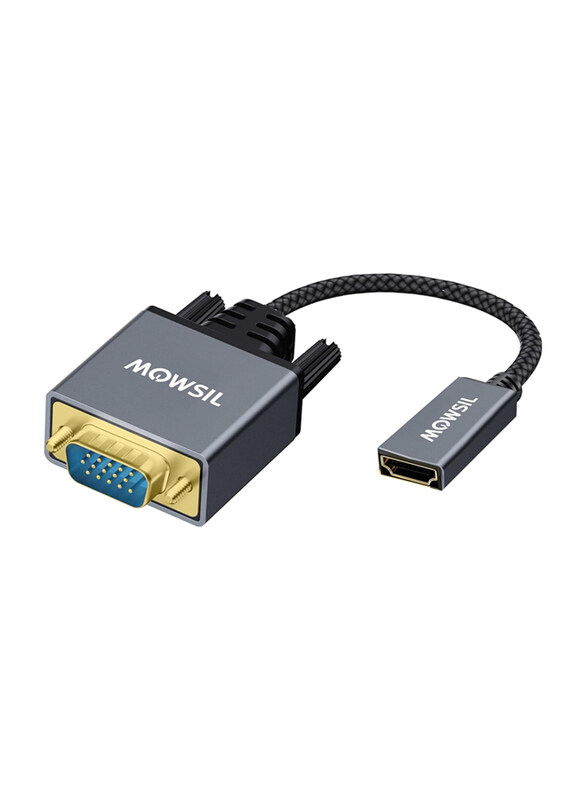 

Mowsil VGA to HDMI Adapter for Projector/Laptop/Monitor/PC, Grey