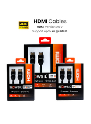 Mowsil 25-Meter 4K 2.0V HDMI Cable, High-Speed HDMI Male to HDMI for HDMI Devices, Black