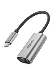 Mowsil VGA Converter Adapter Cable, USB Type-C 3.1 Male to VGA Female for USB Type-C Supported Devices, Silver/Black