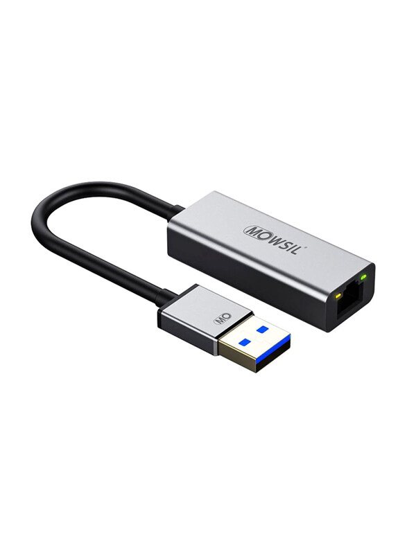 

Mowsil USB to Lan Gigabit RJ45 Adapter for Laptop/Desktop, Grey