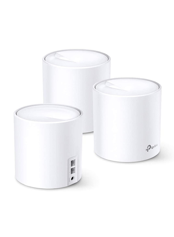 TP-Link Deco X60 Home Mesh Wi-Fi System, 3-Pieces, AX3000, White