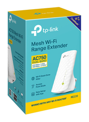 TP-Link RE220 AC750 Dual Band Wi-Fi Range Extender, White