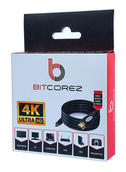 Bitcorez 5-Meter HDMI Copper Cable, HDMI Male to HDMI, Support 3D and 4K Gold Plated, AHDMIP5BK, Black