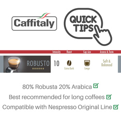 كافيتالي كبسولات قهوة روبوستو متوافقة مع نسبريسو ، 10 كبسولات × 5.5 جم