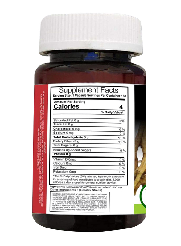 Cipzer Ashwagandha Dietary Supplement, 500mg, 60 Capsules