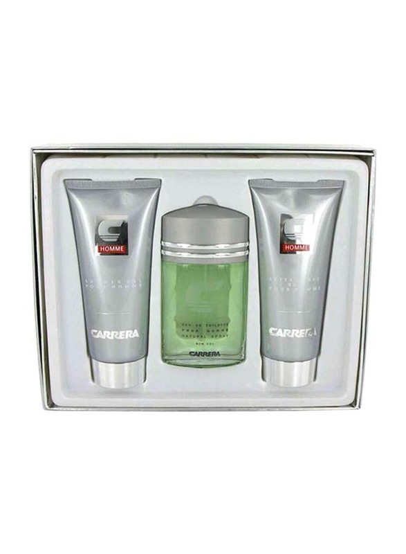 Carrera 3-Piece Pour Homme Gift Set for Men, 100ml EDT, 150ml Aftershave Balm, 150ml Shower Gel