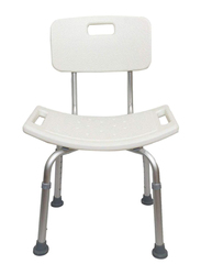 Media6 Shower Chair with Backrest, 798LQ-A, White