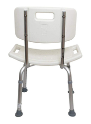 Media6 Shower Chair with Backrest, 798LQ-A, White