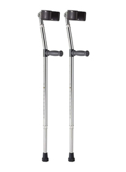 Media6 2-Piece Forearm Crutch Set, B00083DFOW, Silver/Black