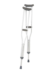Media6 Aluminum Shoulder Axillary Crutches, Silver/Grey