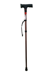 Media6 Folding Cane with Light and Alarm, Black