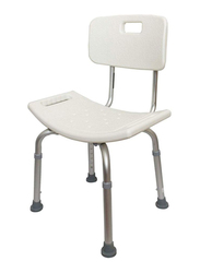 Media6 Shower Chair with Backrest, 798LQ-A, White