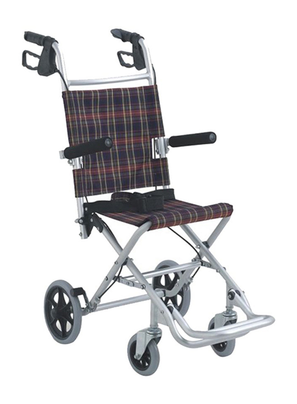 Media6 Lightweight Travel Wheel Chair, Black/Silver