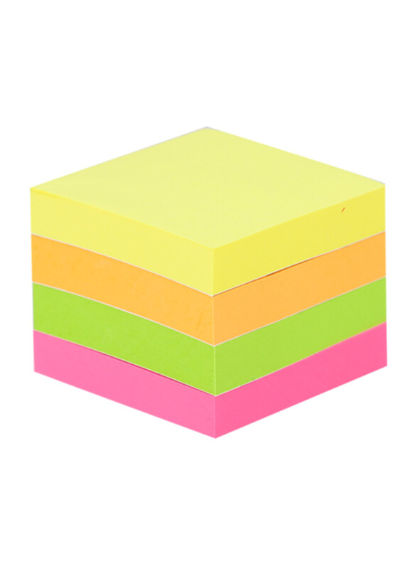 Deli EA02303 Sticky Notes, 3 x 3-inch, Neon