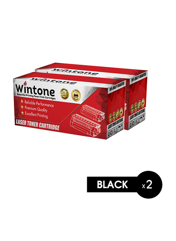 Wintone HP & Canon 12A FX10 CRG303 703 Black Laser Toner Cartridge Set, 2 Pieces