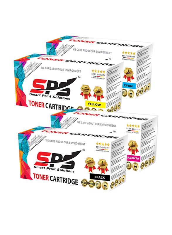 Smart Print Solutions CE340A CE341A CE342A CE343A 651A Black and Tri-Color Compatible Toner Cartridge, 4-Pieces