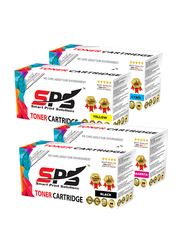 Smart Print Solutions Canon CRG707 HP Q6000A Q6001A Q6002A Q6003A 124A Black and Tri-Color Toner Cartridges, 4 Pieces