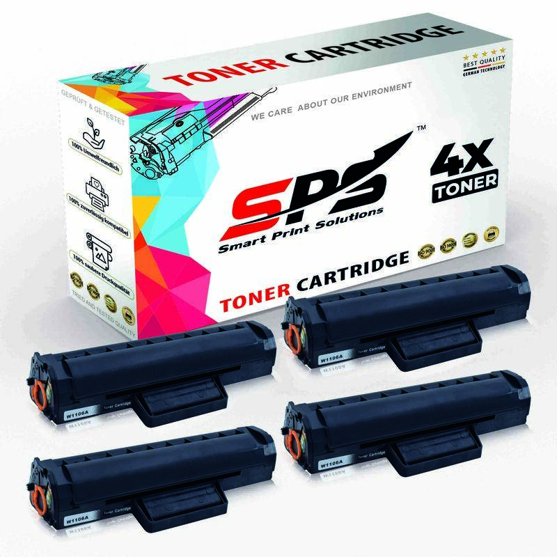 

SPS Compatible Toner Cartridges for HP - W1106A 106A - 4x Black - 1,000 Pages