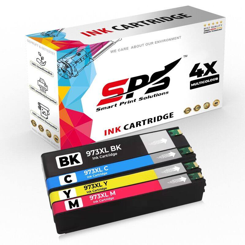 

SPS Compatible Ink Cartridges for HP - 973XL - 4x Multicolor - Yield upto 3,500 Pages
