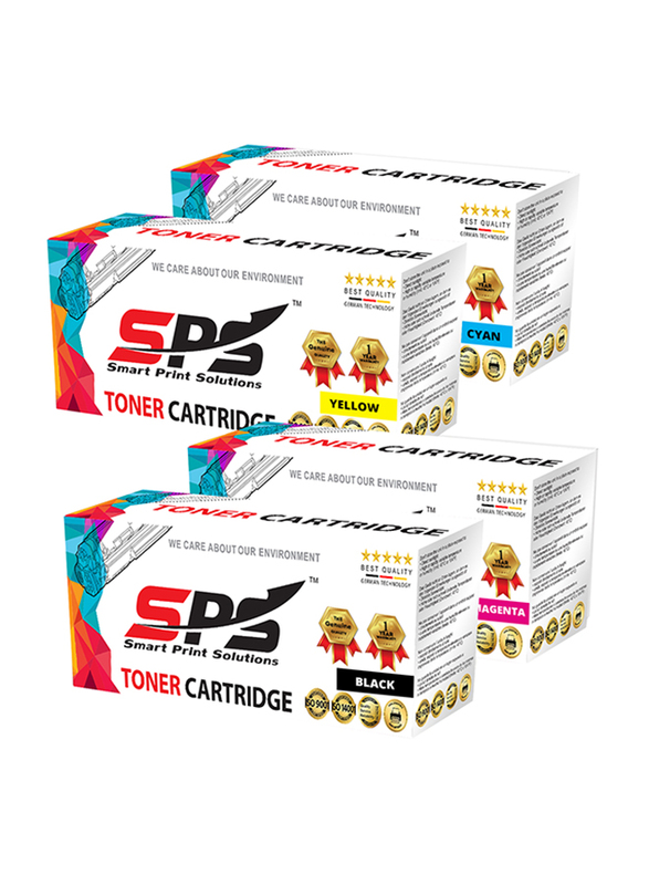 Smart Print Solutions CLP320 CLP-320 325B CLT R 407S Black and Tri-Color Compatible Toner Cartridge, 4-Pieces