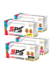 Smart Print Solutions HP CC530A CC531A CC532A CC533A CF380 CF381A CF382A CF383A 312A Black and Tri-Color Toner Cartridges, 4 Pieces