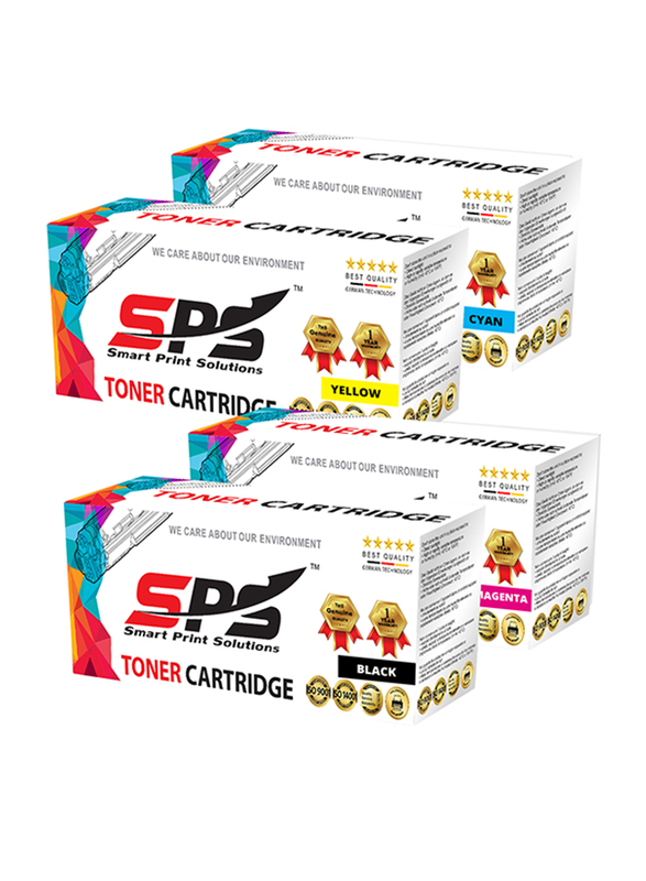 Smart Print Solutions HP CF400A CF401A CF402A CF403A CF201 A 201A Black and Tri-Color Toner Cartridges, 4 Pieces