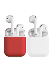 Logiix 2-Piece Peels Apple Airpods Silicone Case Set, Red/White