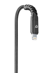 Cellular Line 1.2-Meter Kevlar Lightning Cable, USB Type A Male to Lightning for Apple Devices, Black