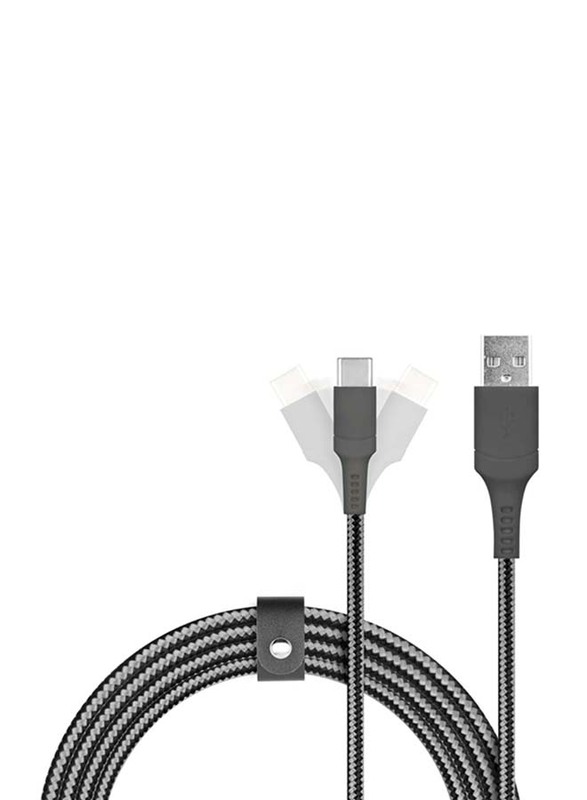 Logiix 1.5-Meter Piston Armour USB Type-C Cable, USB Type A Male to USB Type-C for Smartphones, Black