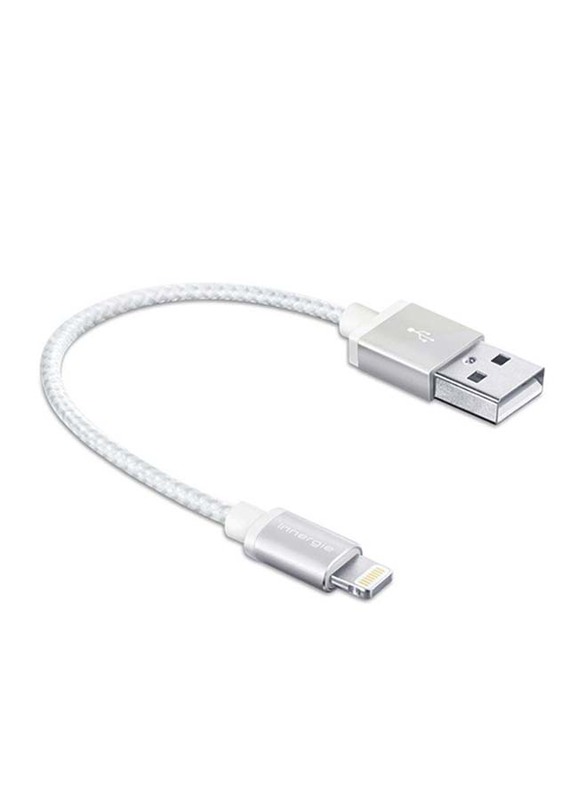 Innergie 15-cm Magicable USB Cable, USB Type A Male to Lightning for Apple Devices, Silver