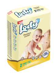 Lody Baby Premium Comfort Diapers, Size 2, Mini, 3-6 kg, Jumbo Pack, 76 Count