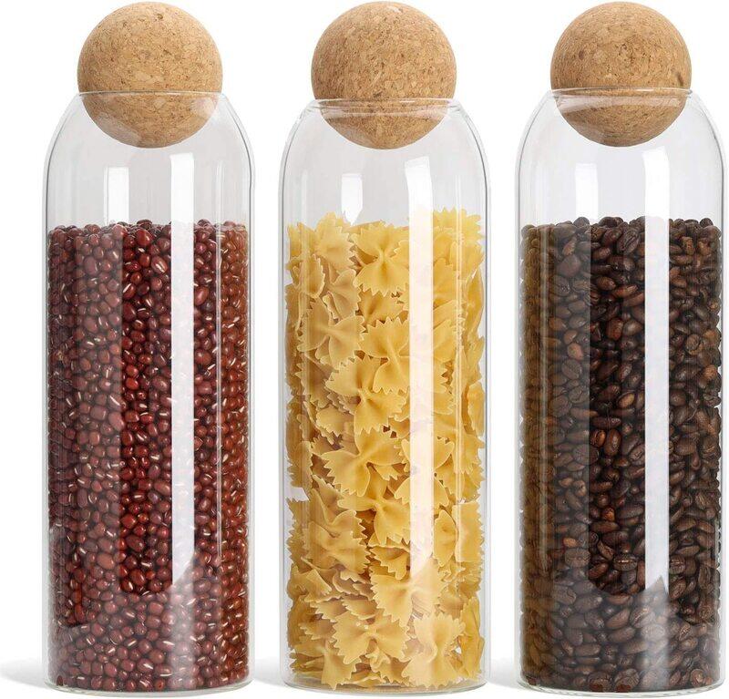 

Viodrop VOIDROP-Glass Food Storage Canister with Airtight Cork Lid (1240ml)