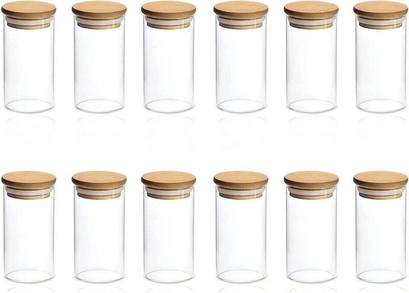 

Viodrop VOIDROP-Spice Jars with Bamboo Lids, Glass Spice Jars with Labels, Glass Jar with Airtight lid , 12 pcs Spice Jars to Keep Spice, Herbs, Grains 6oz