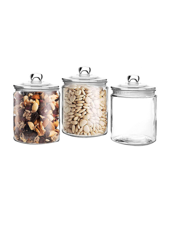 

Voidrop 3-Piece 1000ml Apothecary Canisters, Clear