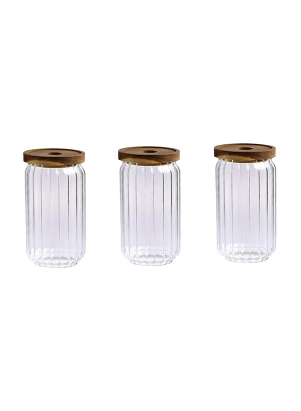 

Voidrop 3-Piece 600ml Glass Jars with Lid, Clear