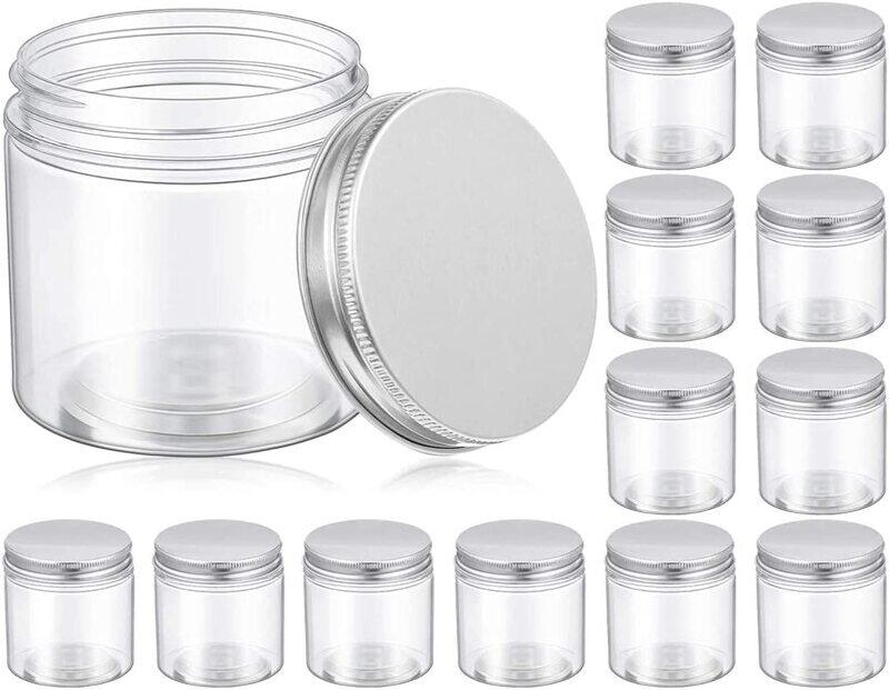 

Viodrop VOIDROP-12 Pack 200ml 7oz Plastic Jars with lids, Refillable Empty Slime Containers with Lids, Round Clear Jars, Wide-Mouth Plastic Slime Storage Favo